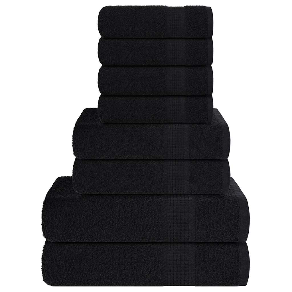 8 Piece Towel Set Black 360 gsm 100% Cotton - The Home Maker