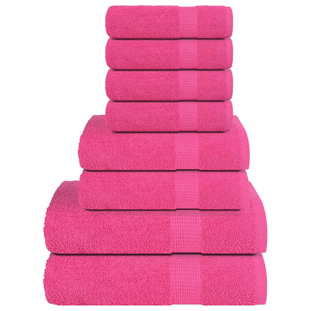 8 Piece Towel Set Pink 360 gsm 100% Cotton - The Home Maker