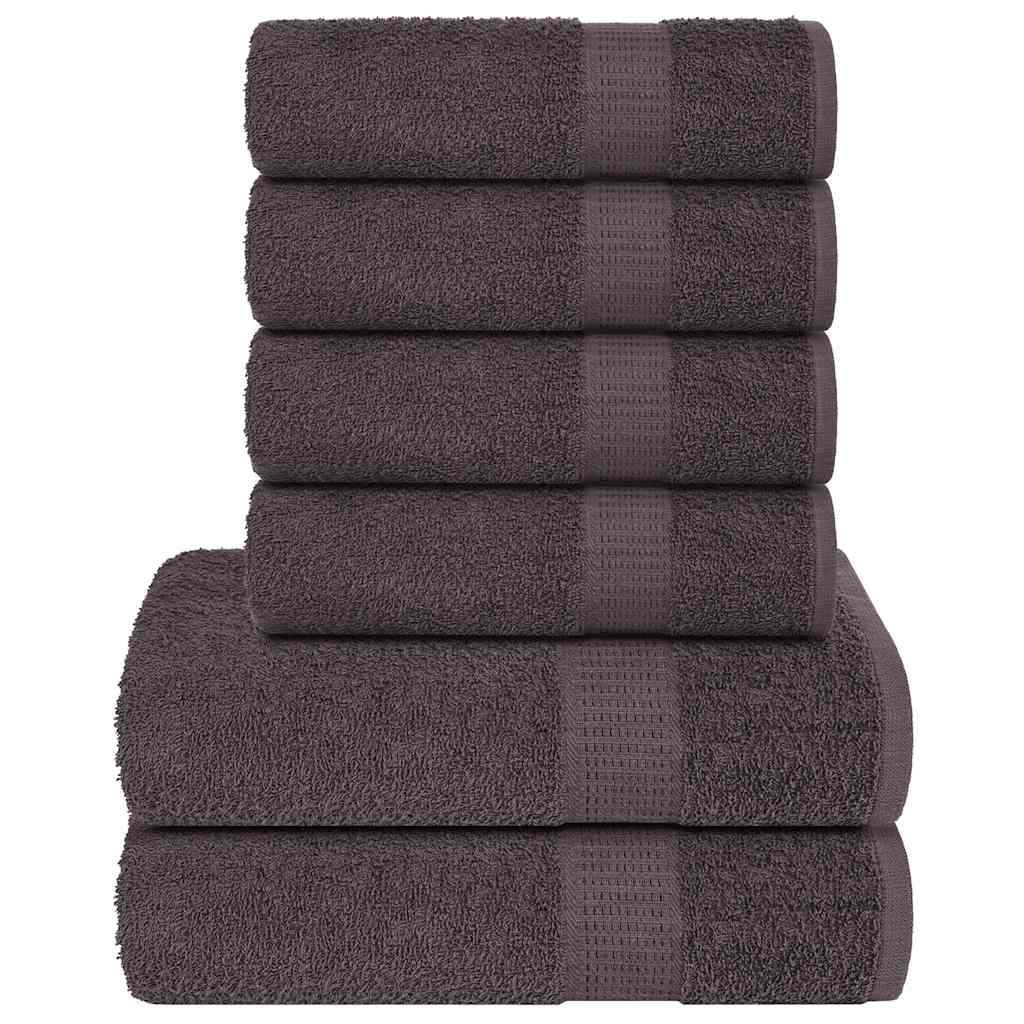 6 Piece Towel Set Anthracite 360 gsm 100% Cotton - Charlotte Dunes