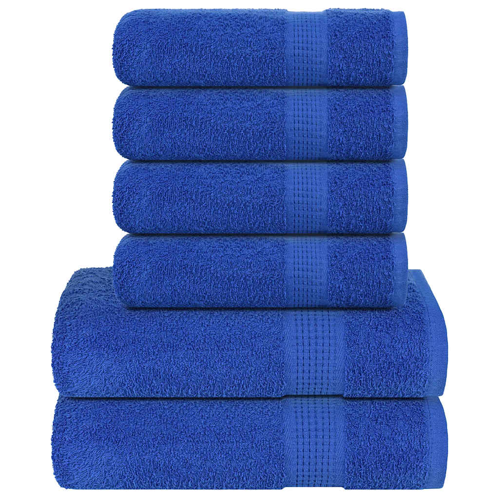 6 Piece Towel Set Blue 360 gsm 100% Cotton - Merlin Deals