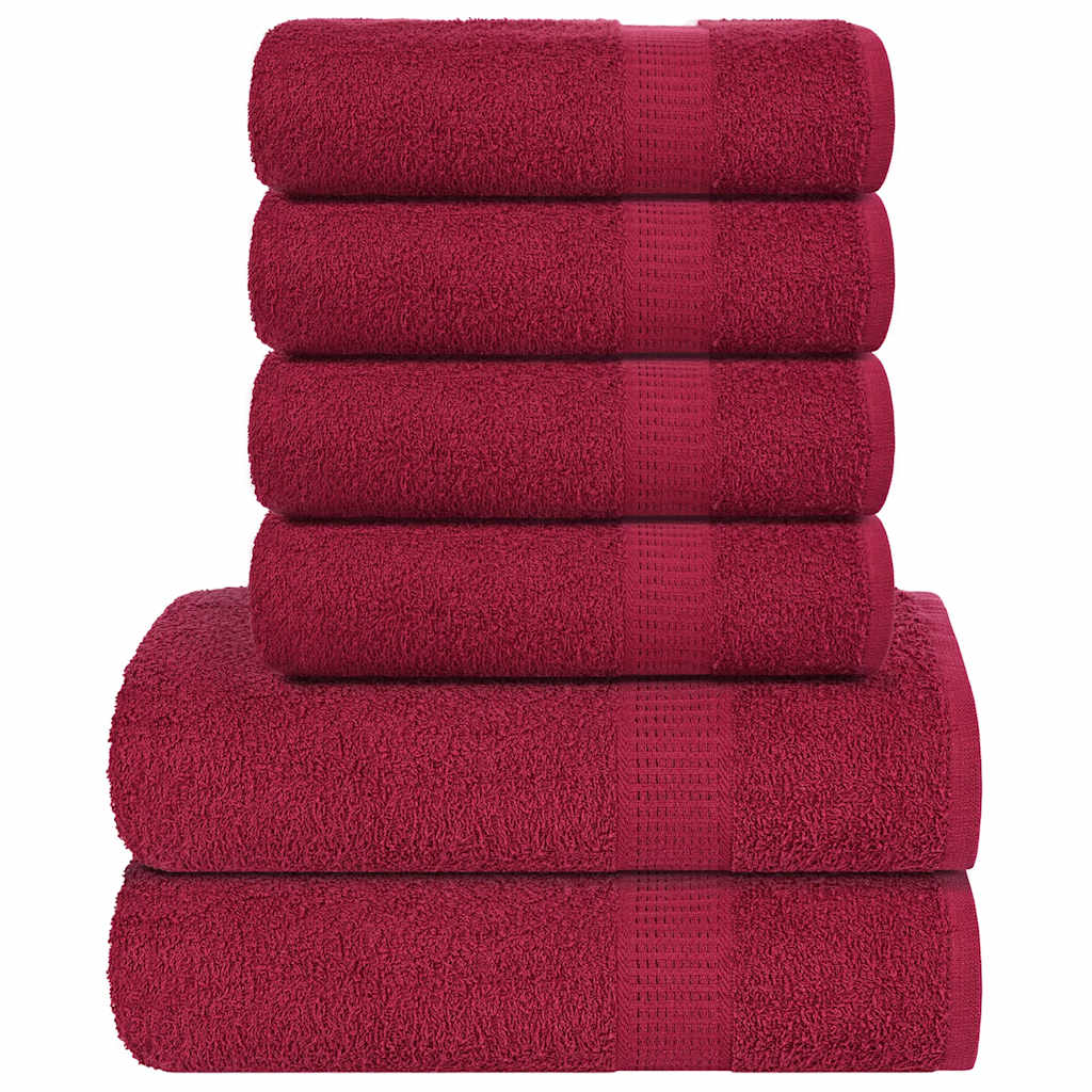 6 Piece Towel Set Bordeaux 360 gsm 100% Cotton - Casper Homes