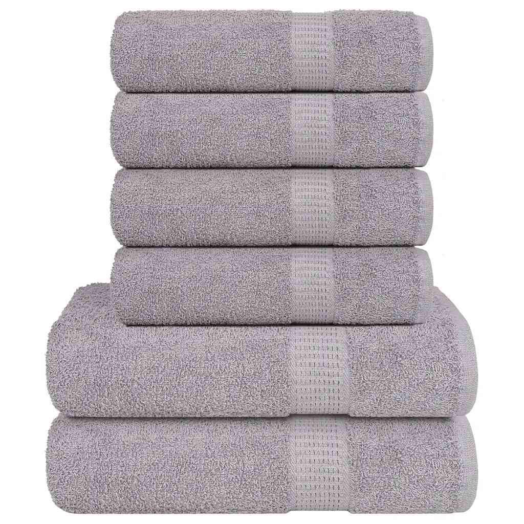 6 Piece Towel Set Grey 360 gsm 100% Cotton - The Home Maker