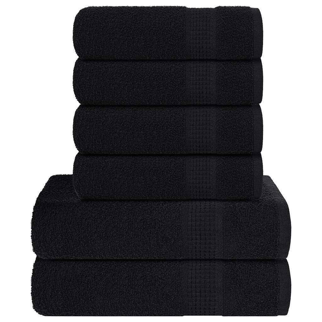 6 Piece Towel Set Black 360 gsm 100% Cotton - Style and Chic