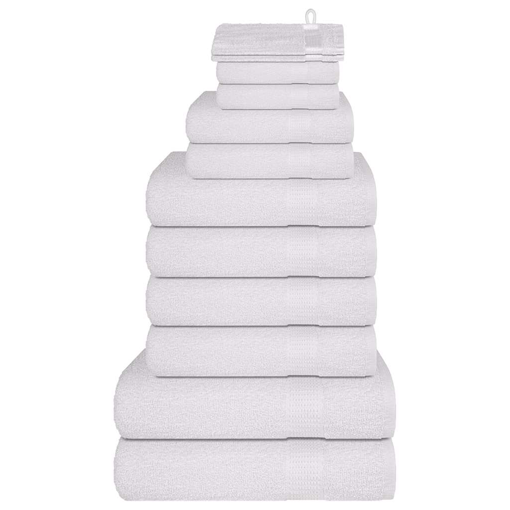 12 Piece Towel Set White 360 gsm 100% Cotton - Millennium Furniture
