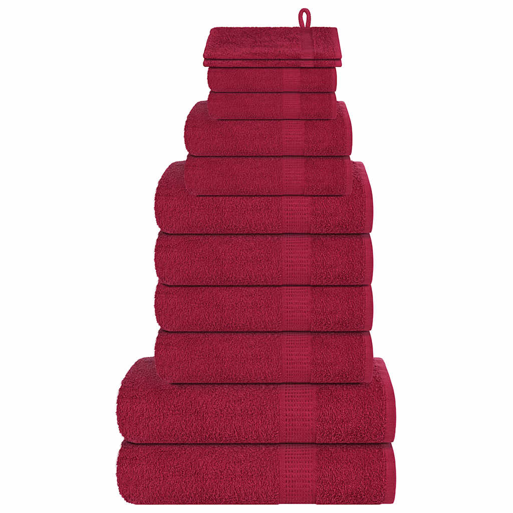 12 Piece Towel Set Bordeaux 360 gsm 100% Cotton - The Home Maker