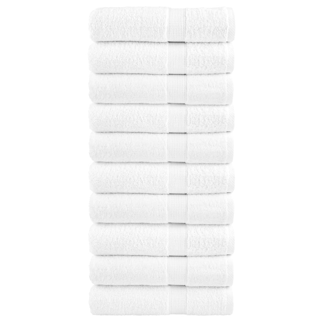 SOLMERE Premium Hand Towels 10Pieces White 50x100cm 600gsm - Millennium Furniture