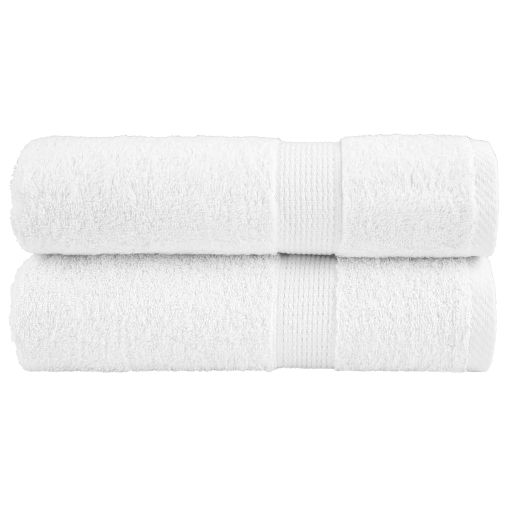 SOLMERE Premium Shower Towels 2Pieces White 70x140cm 600gsm - Merlin Deals