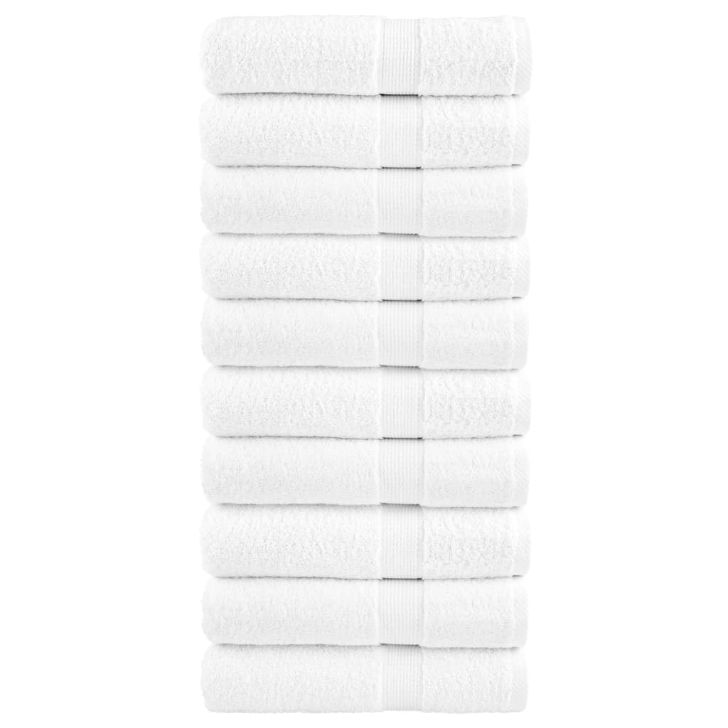 SOLMERE Premium Shower Towels 10Pieces White 70x140cm 600gsm - Merlin Deals