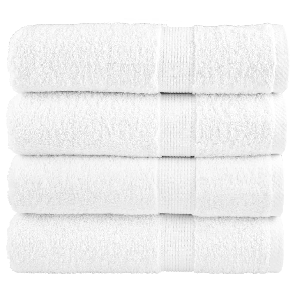 SOLMERE Premium Bath Towels 4Pieces White 100x150cm 600gsm - Casper Homes