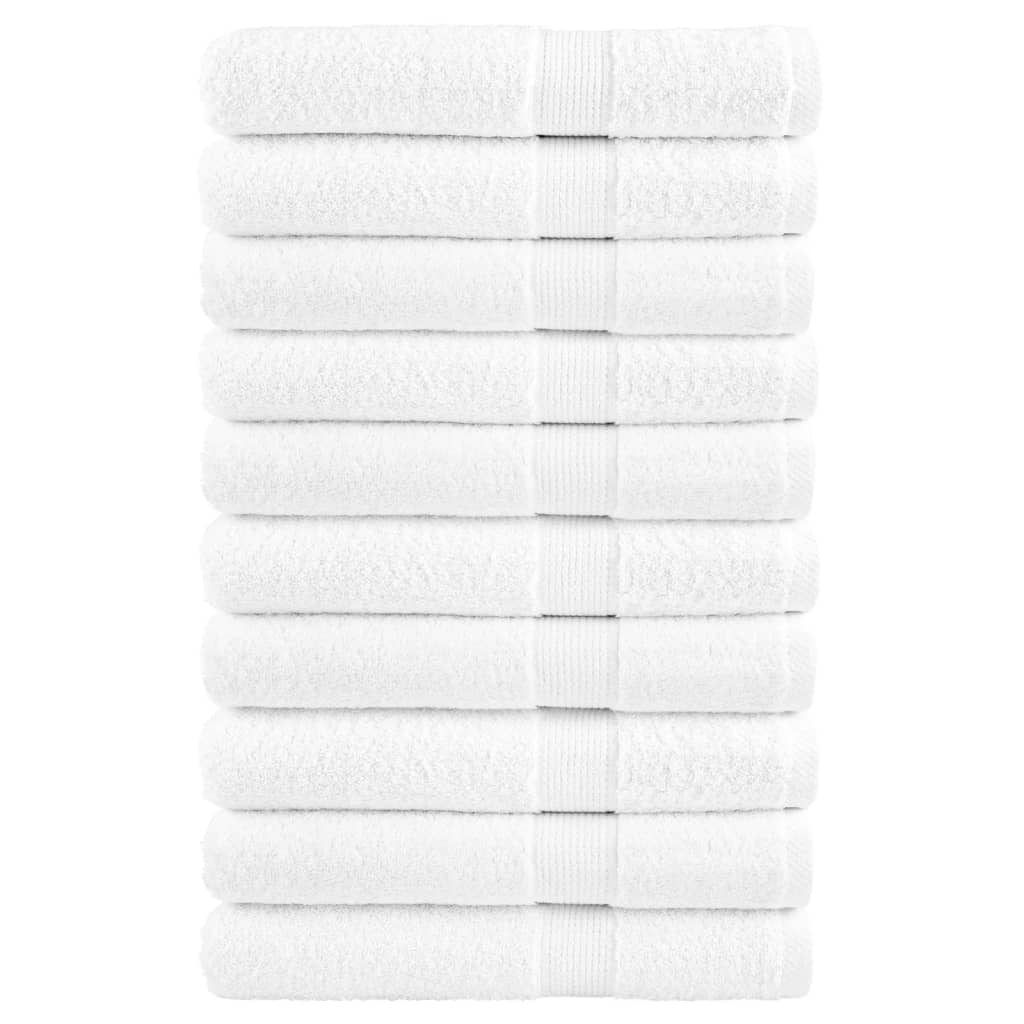 SOLMERE Premium Towels 10Pieces White 100x200cm 600gsm - All Things Good
