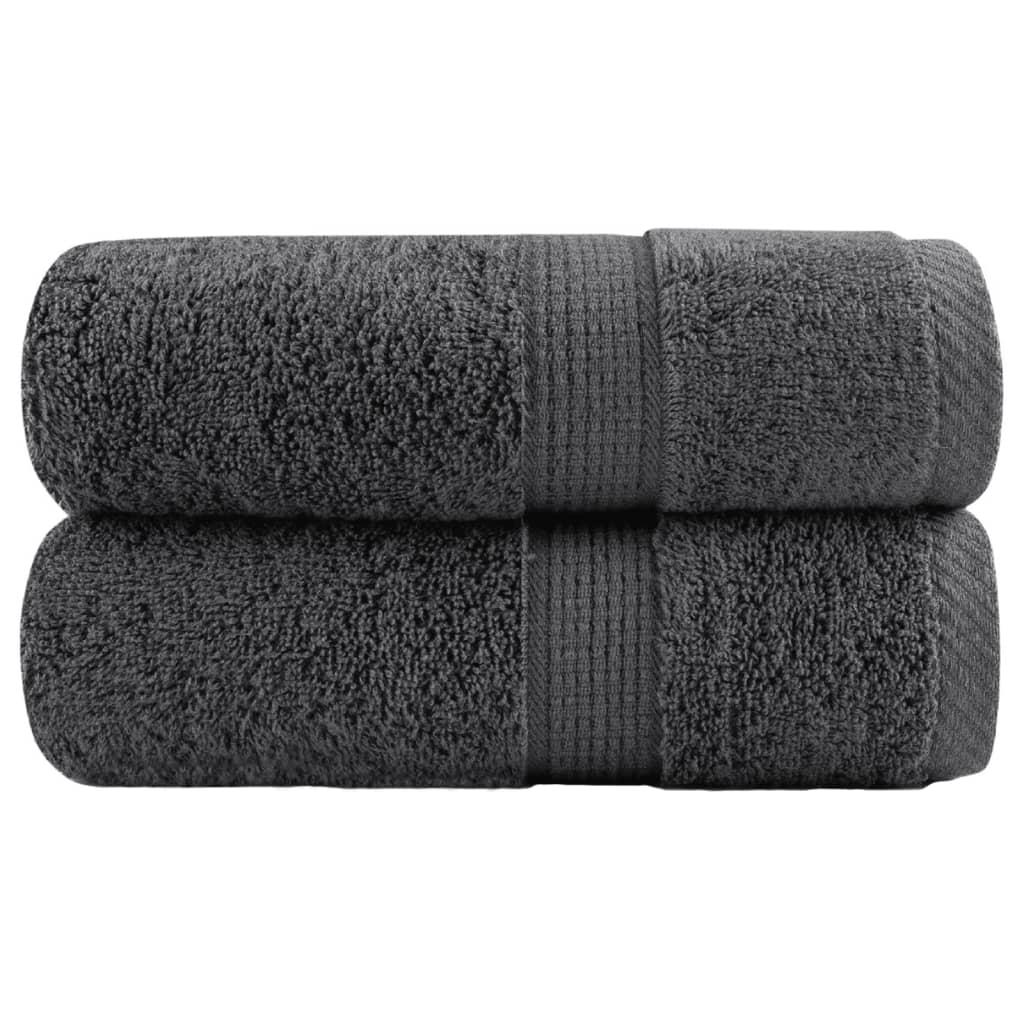 SOLMERE Premium Wash Towels 2Pieces Anthracite 30x30cm 600gsm - Millennium Furniture