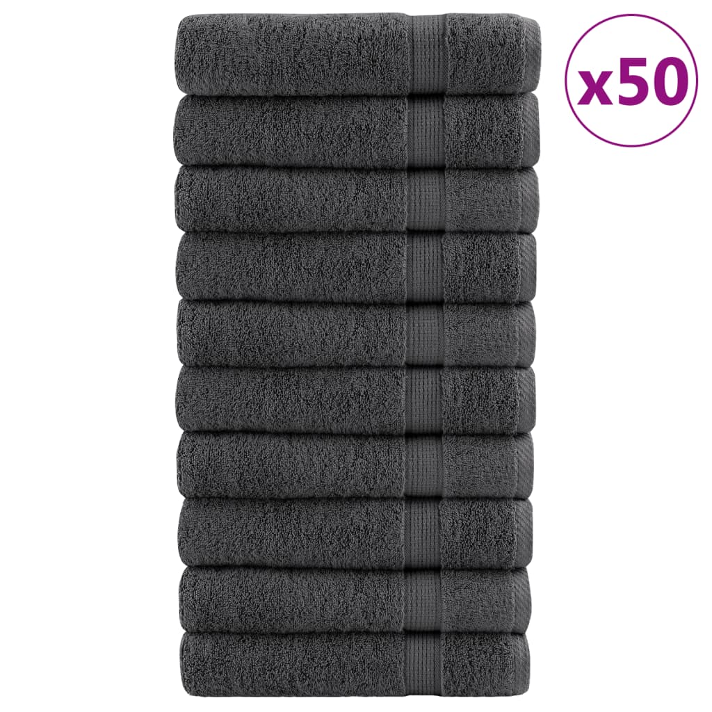 Premium Hand Towels SOLUND 50pcs Anthracite 50x100cm 600gsm - Casper Homes