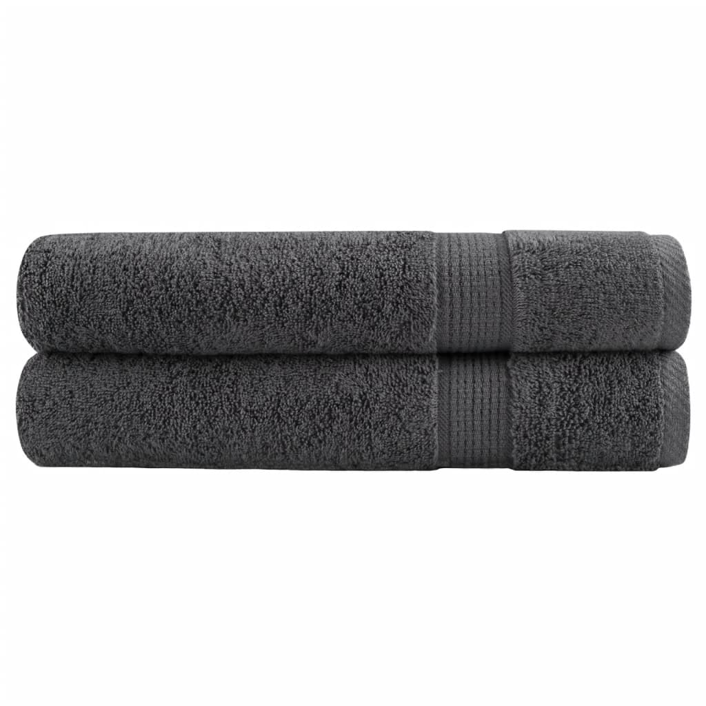 Premium Towels SOLUND 2pcs Anthracite 100x200cm 600gsm - Direct Imports