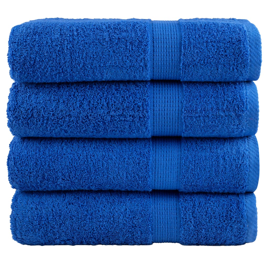 SOLMERE Premium Shower Towels 4Pieces Blue 70x140cm 600gsm - Merlin Deals