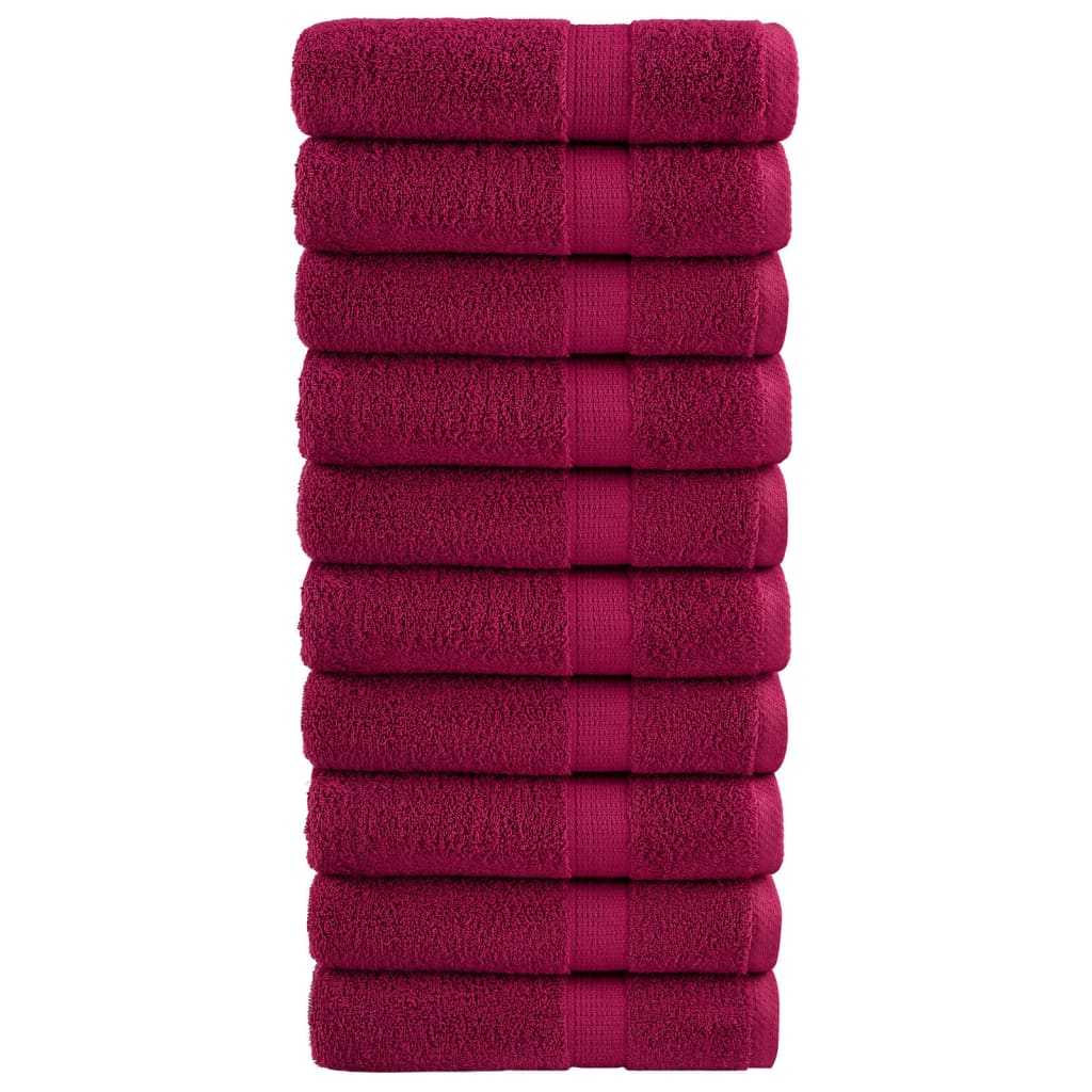 Premium Bath Towels SOLUND 10pcs Bordeaux 100x150cm 600gsm - Direct Imports