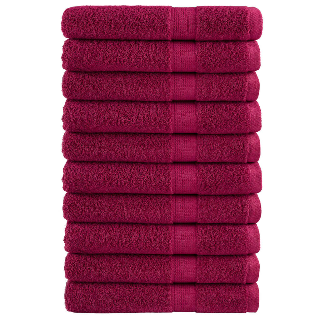 Premium Towels SOLUND 10pcs Bordeaux 100x200cm 600gsm - Direct Imports