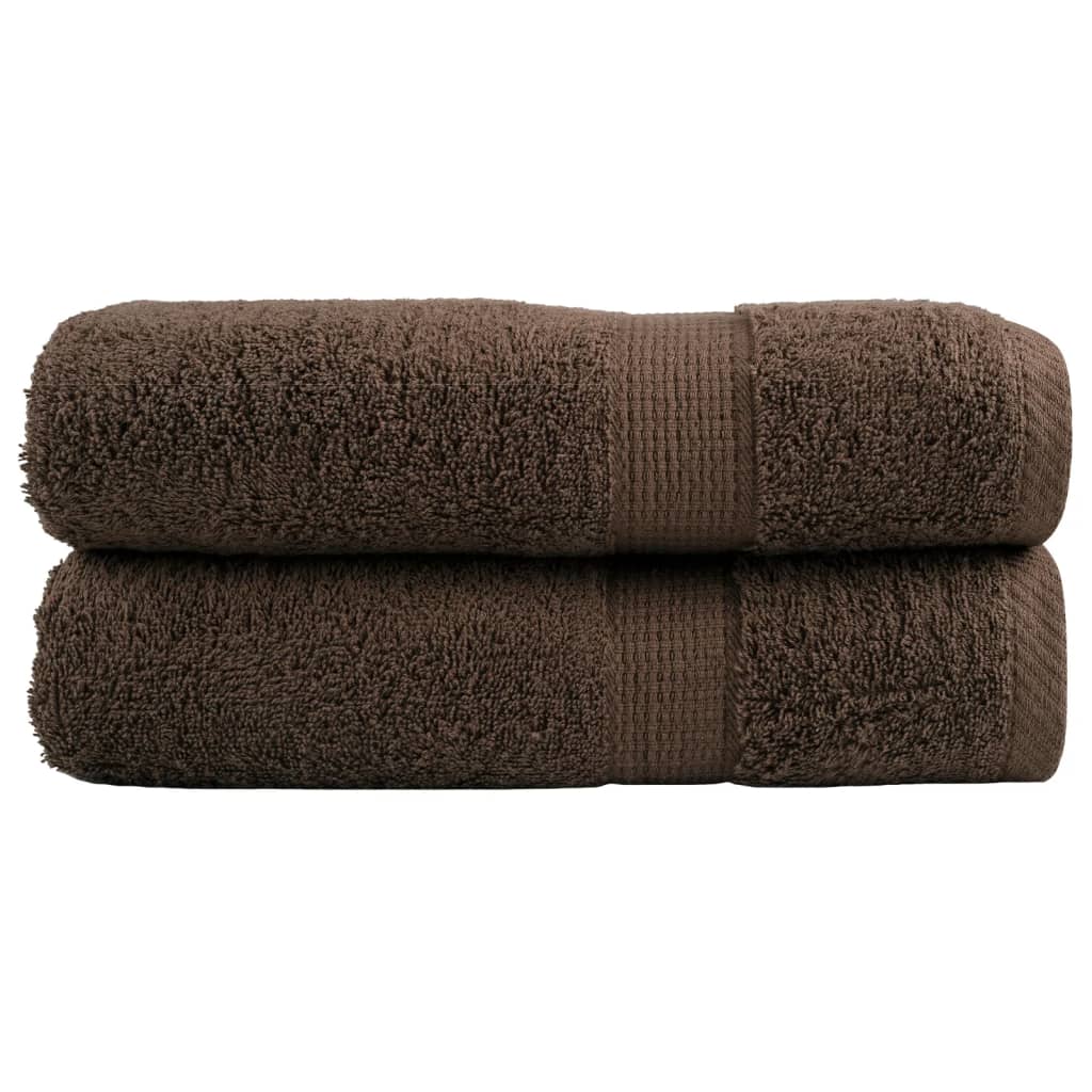 SOLMERE Premium Bath Towels 2Pieces Brown 100x150cm 600gsm - Casper Homes