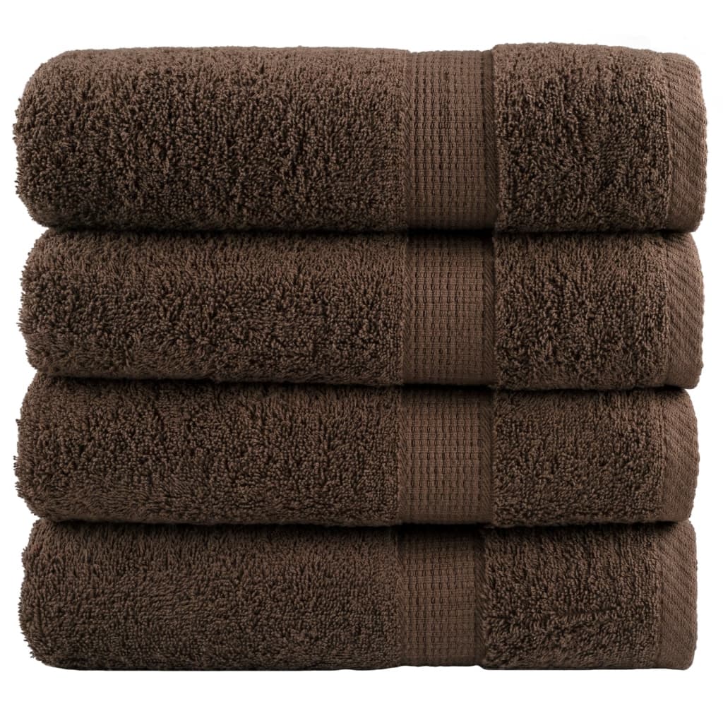 SOLMERE Premium Bath Towels 4Pieces Brown 100x150cm 600gsm - Casper Homes