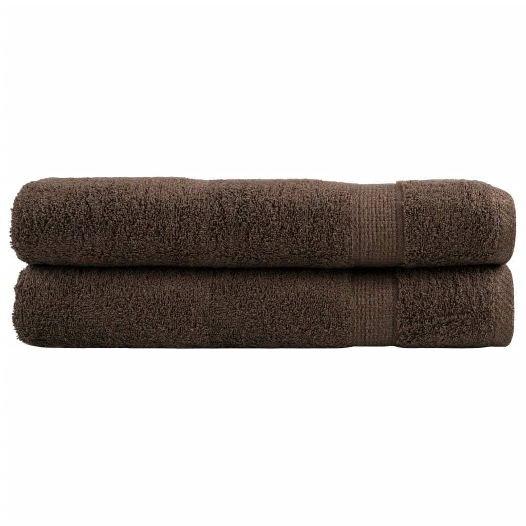 SOLMERE Premium Towels 2Pieces Brown 100x200cm 600gsm - Brittle & Co