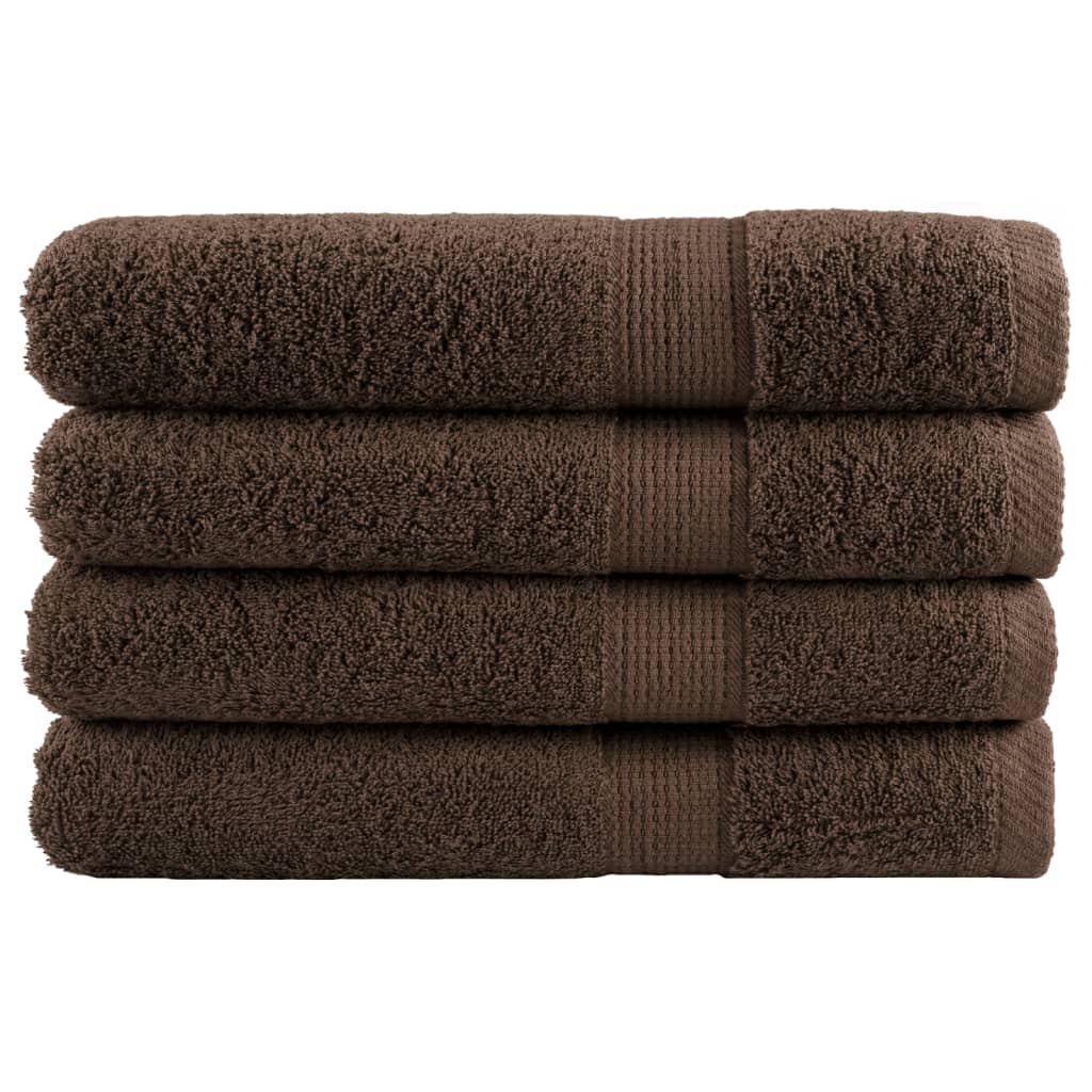 Premium Towels SOLUND 4pcs Brown 100x200cm 600gsm - Direct Imports