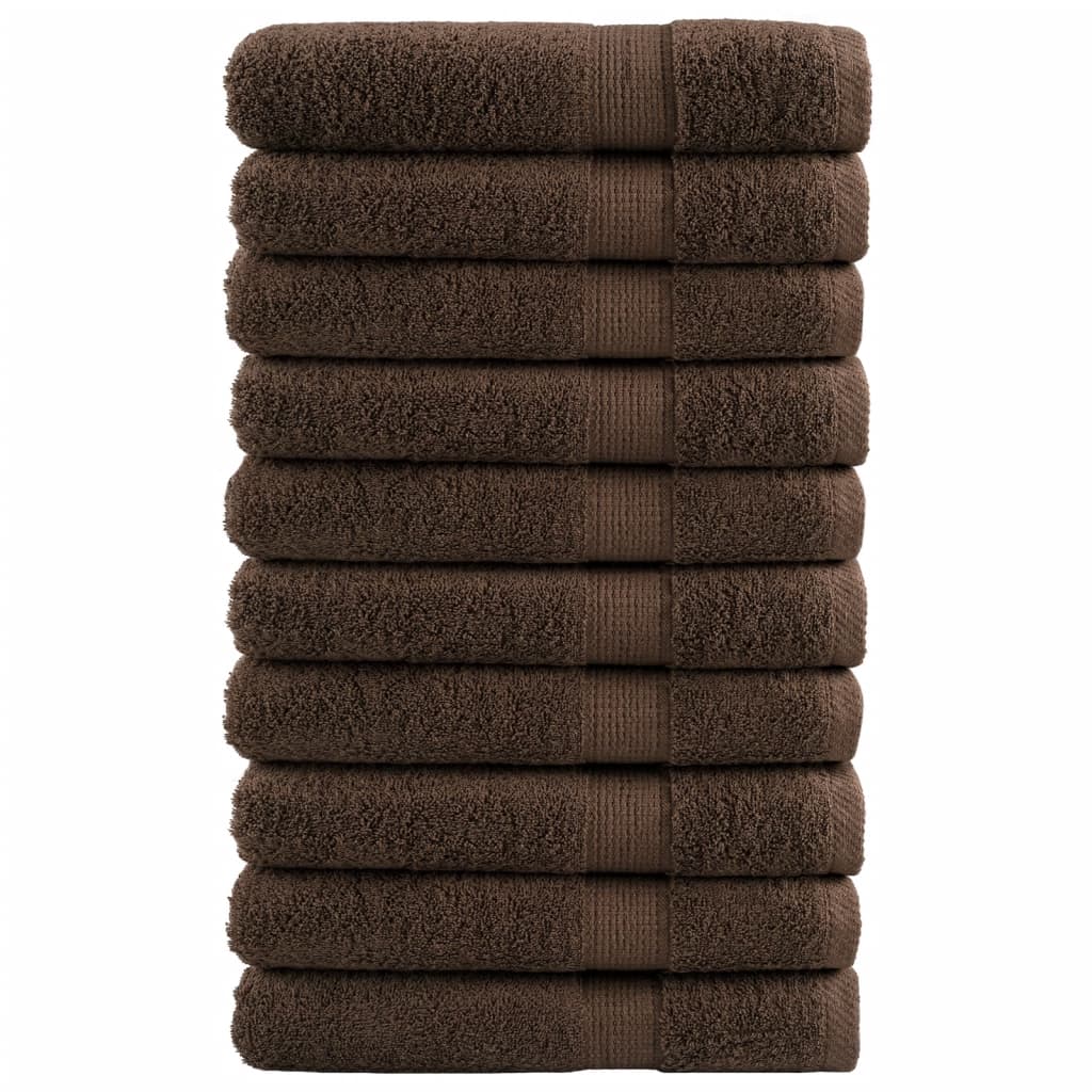 SOLMERE Premium Towels 10Pieces Brown 100x200cm 600gsm - Brittle & Co