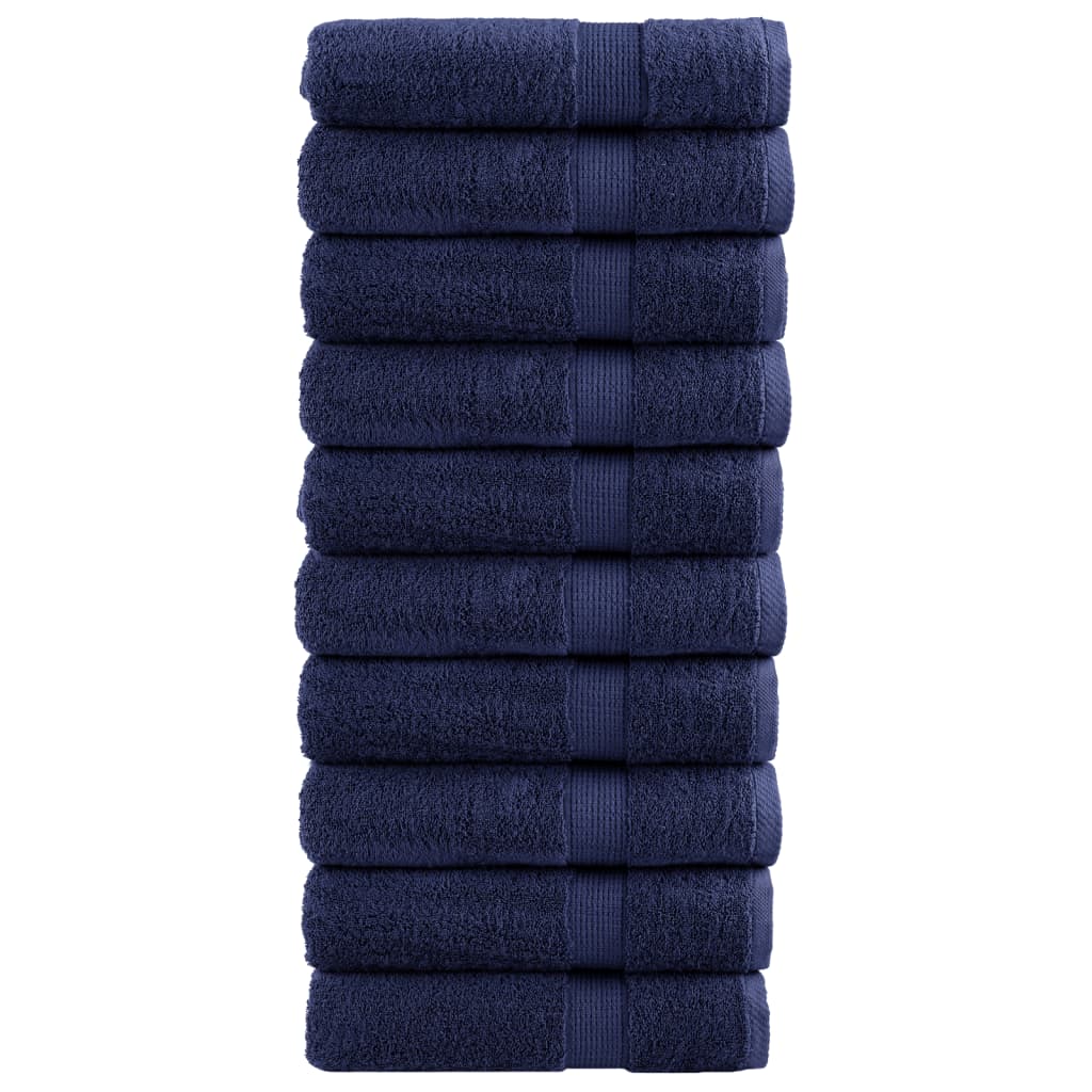 Premium Bath Towels SOLUND 10pcs Navy Blue 100x150cm 600gsm - Direct Imports