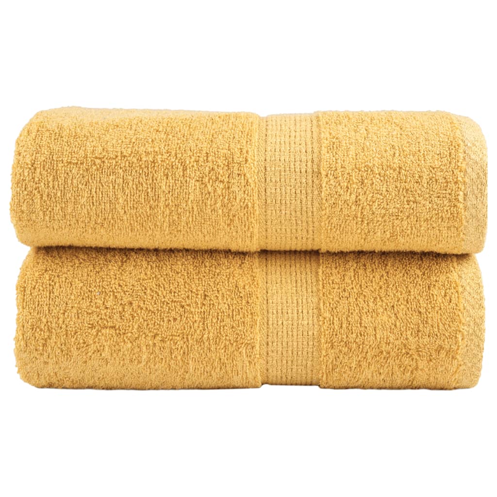 SOLMERE Premium Guest Towels 2Pieces Gold 30x50cm 600gsm - Brittle & Co