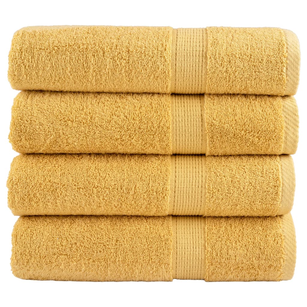 Premium Bath Towels SOLUND 4pcs Gold 100x150cm 600gsm - Direct Imports