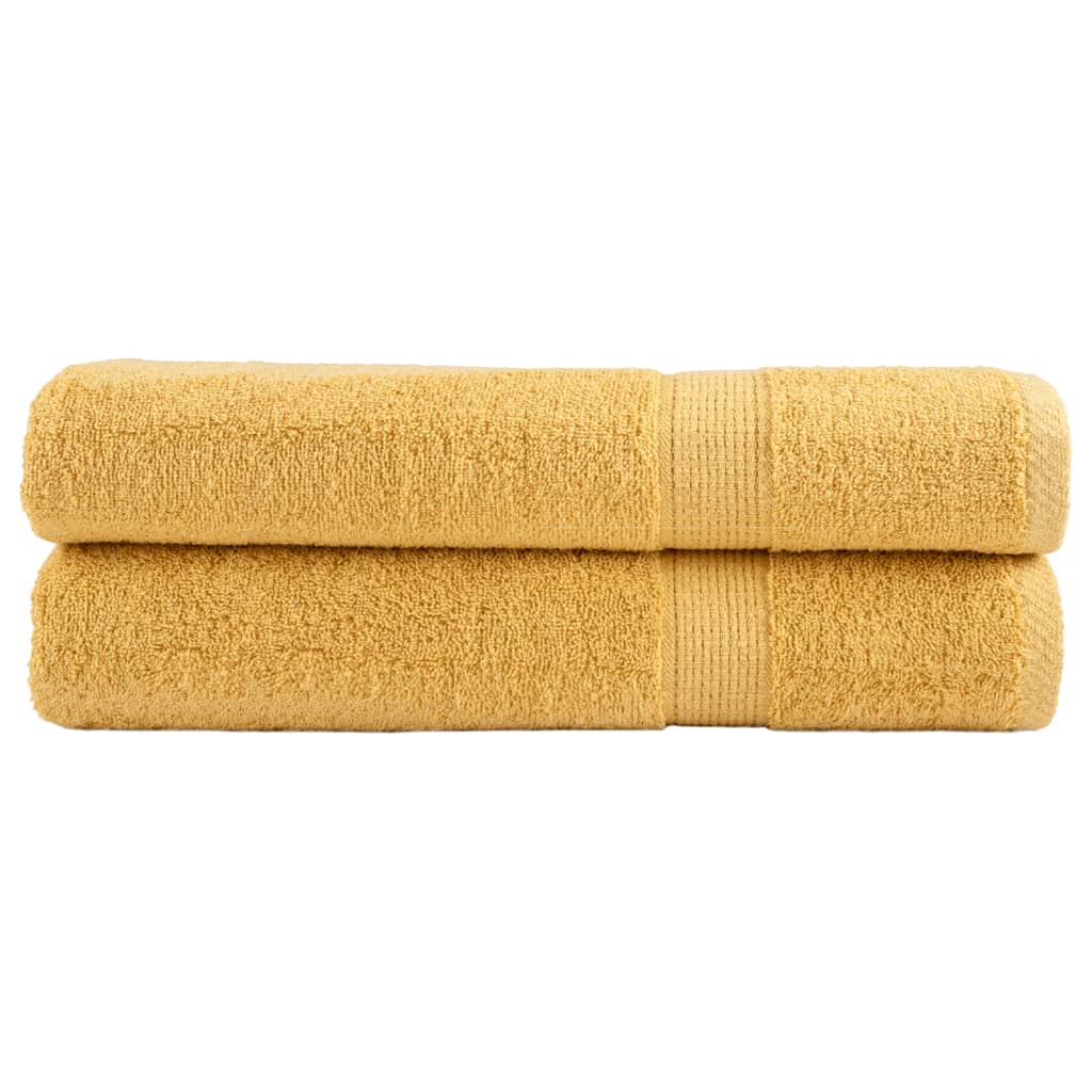 Premium Towels SOLUND 2pcs Gold 100x200cm 600gsm - Direct Imports