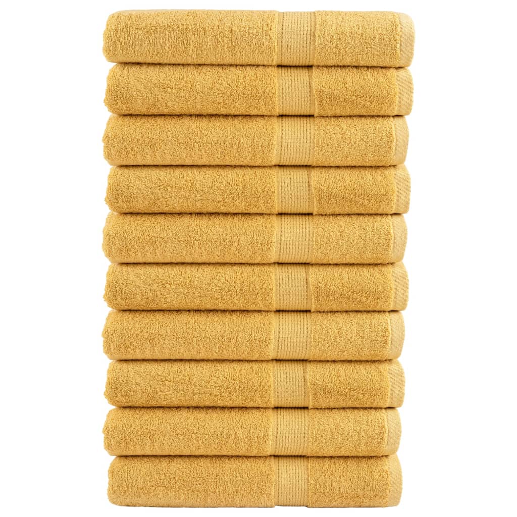 Premium Towels SOLUND 10pcs Gold 100x200cm 600gsm - Direct Imports