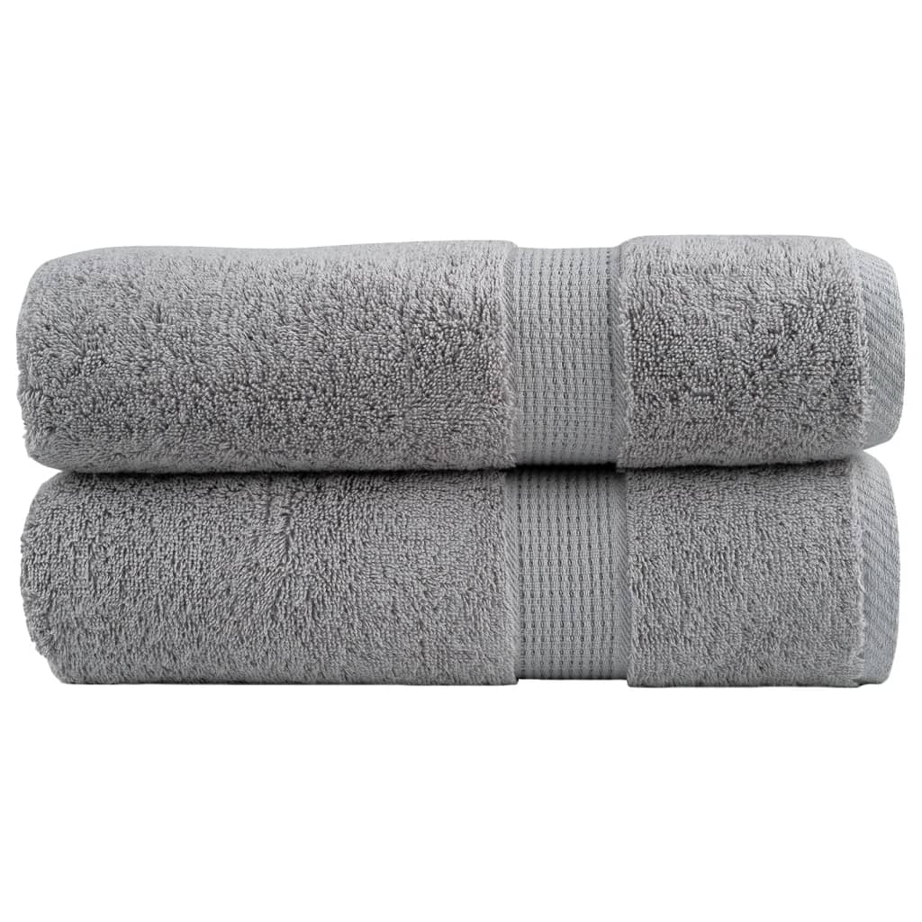 SOLMERE Premium Bath Towels 2Pieces Grey 100x150cm 600gsm - Casper Homes