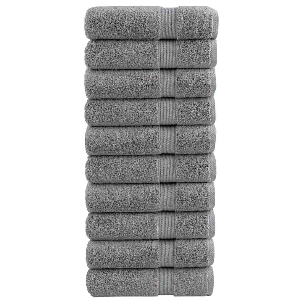 Premium Bath Towels SOLUND 10pcs Grey 100x150cm 600gsm - Direct Imports