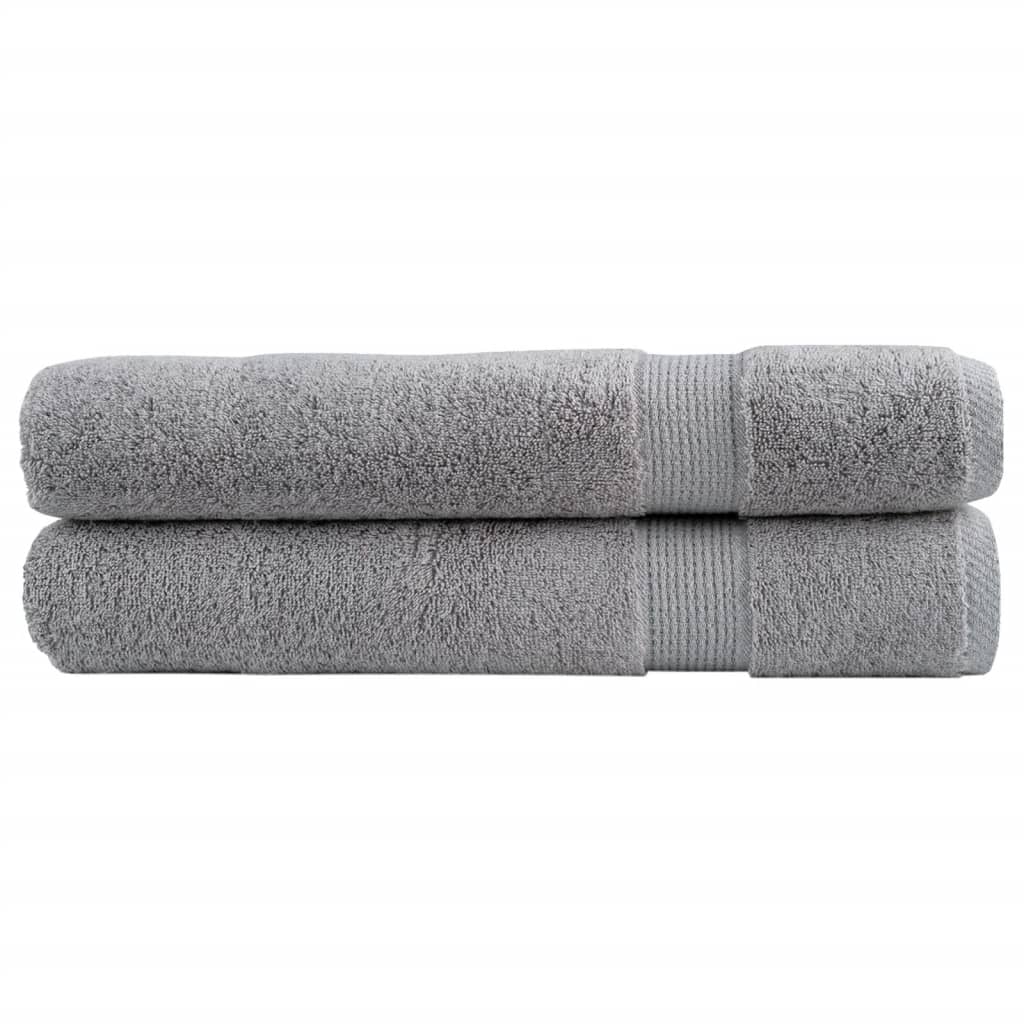 Premium Towels SOLUND 2pcs Grey 100x200cm 600gsm - Direct Imports