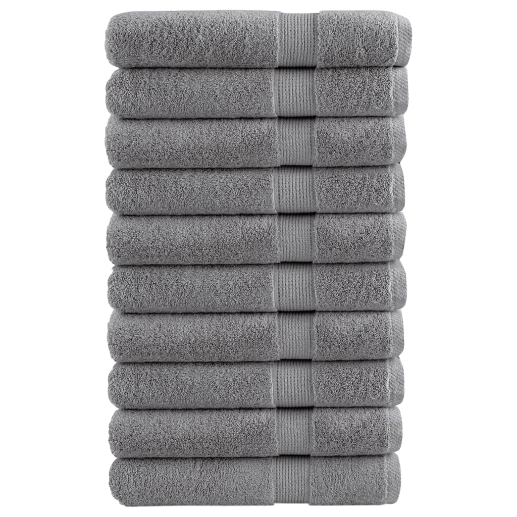Premium Towels SOLUND 10pcs Grey 100x200cm 600gsm - Direct Imports
