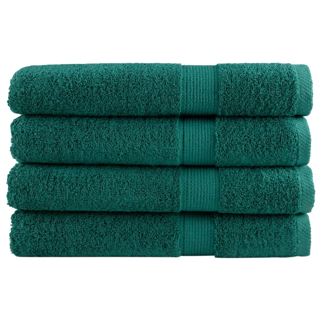 Premium Towels SOLUND 4 pcs Green 100x200 cm 600 gsm - Direct Imports