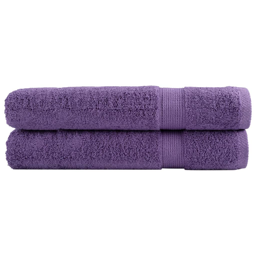 SOLMERE Premium Towels 2 Pieces Purple 100x200 cm 600 gsm - Brittle & Co