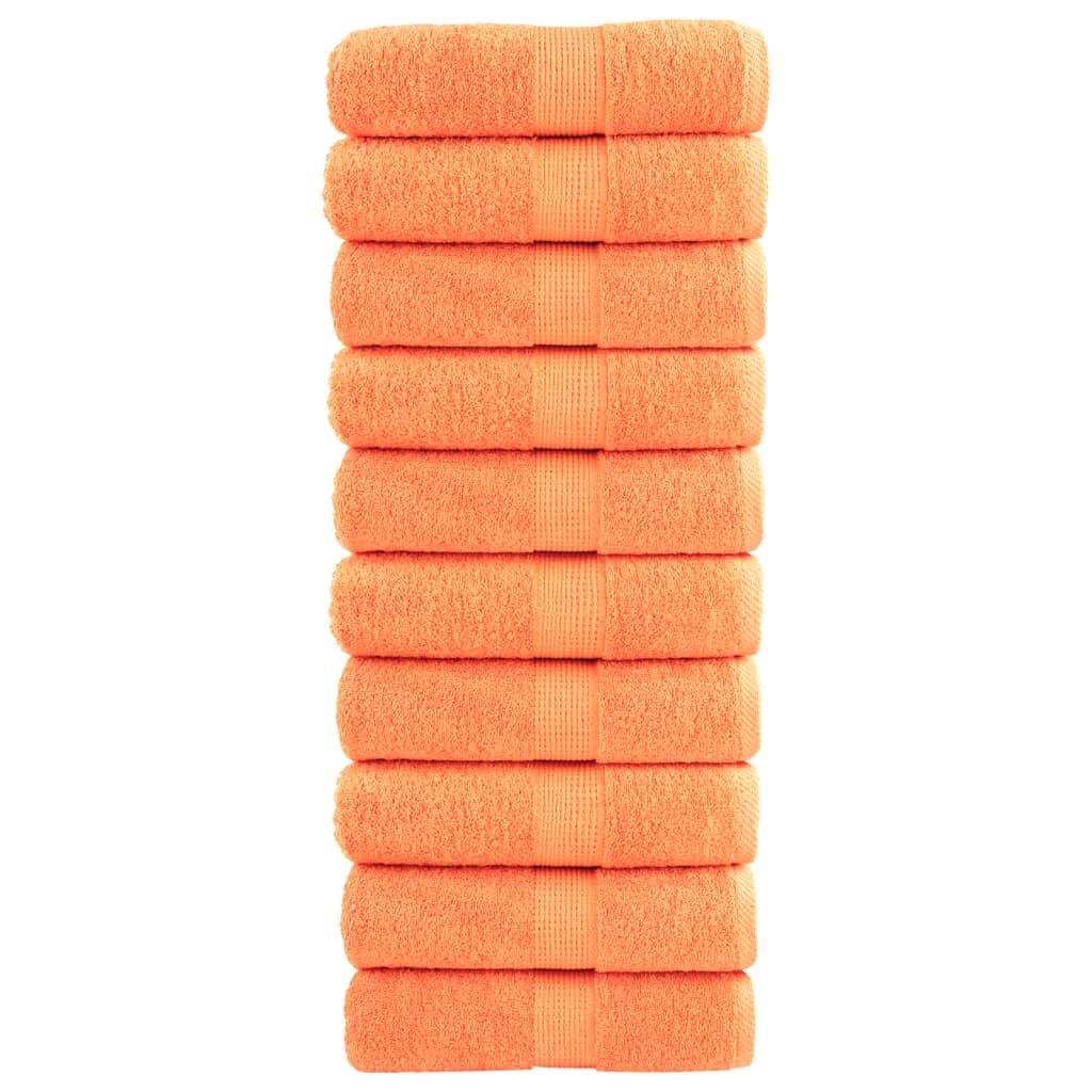 SOLMERE Premium Wash Towels 10 Pieces Orange 30x30 cm 600 gsm - R and M Furniture