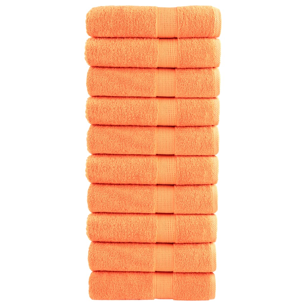 SOLMERE Premium Shower Towels 10 Pieces Orange 70x140 cm 600 gsm - R and M Furniture