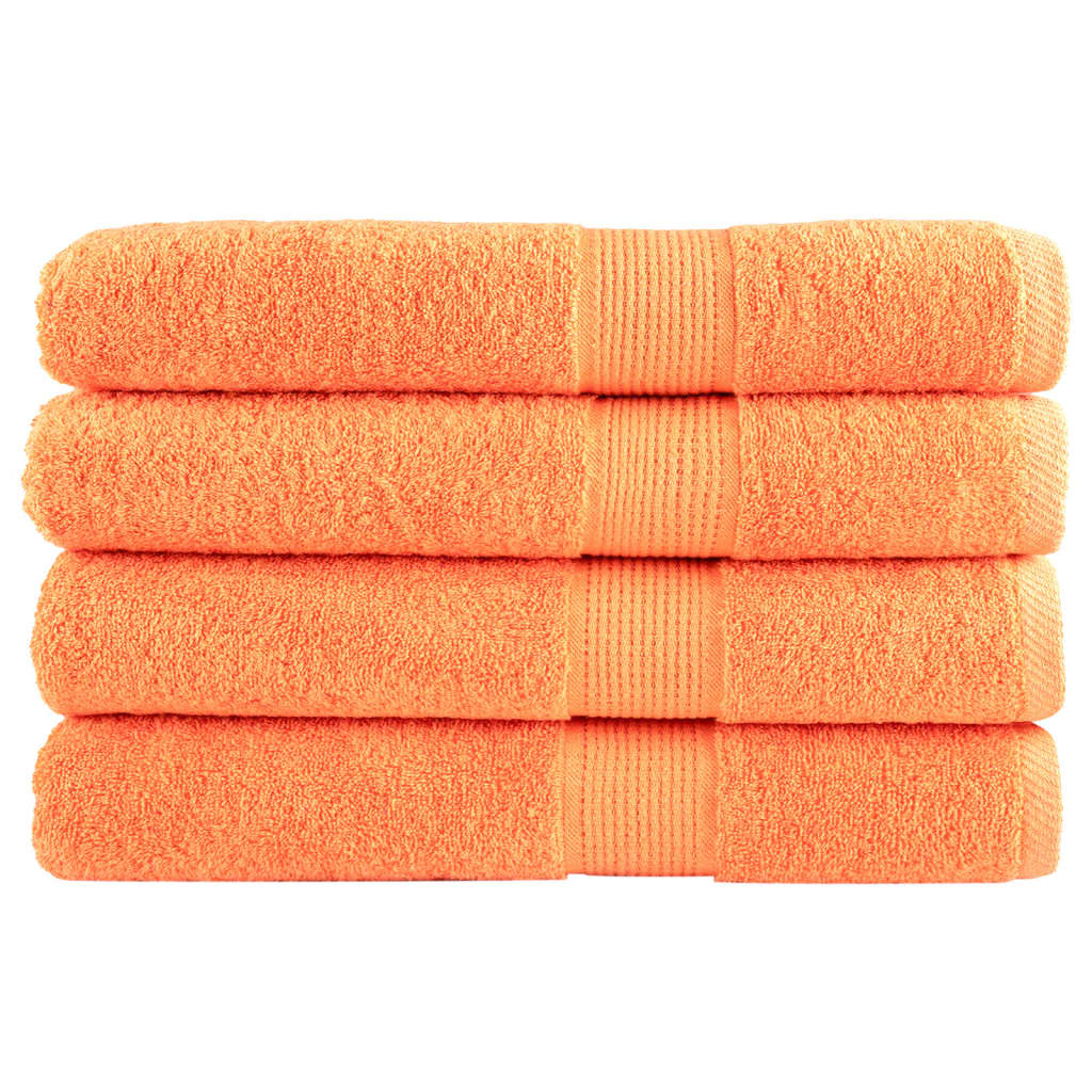 Premium Towels SOLUND 4 pcs Orange 100x200 cm 600 gsm - Direct Imports