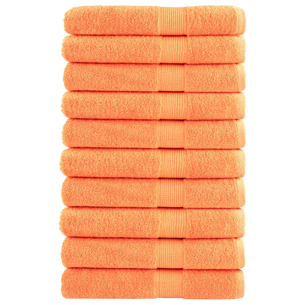 Premium Towels SOLUND 10 pcs Orange 100x200 cm 600 gsm - Direct Imports