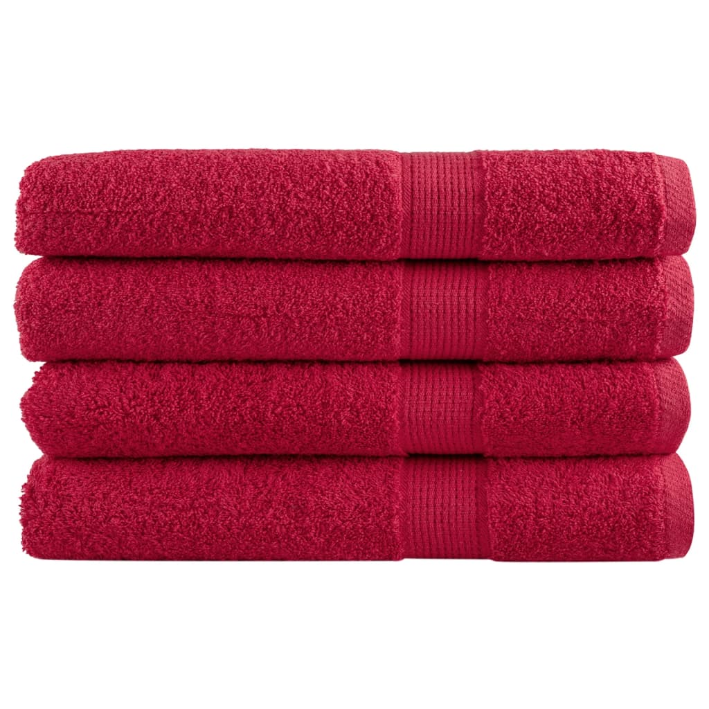 Premium Sauna Towels SOLUND 4 pcs Red 80x200 cm 600 gsm - Merkel Designers