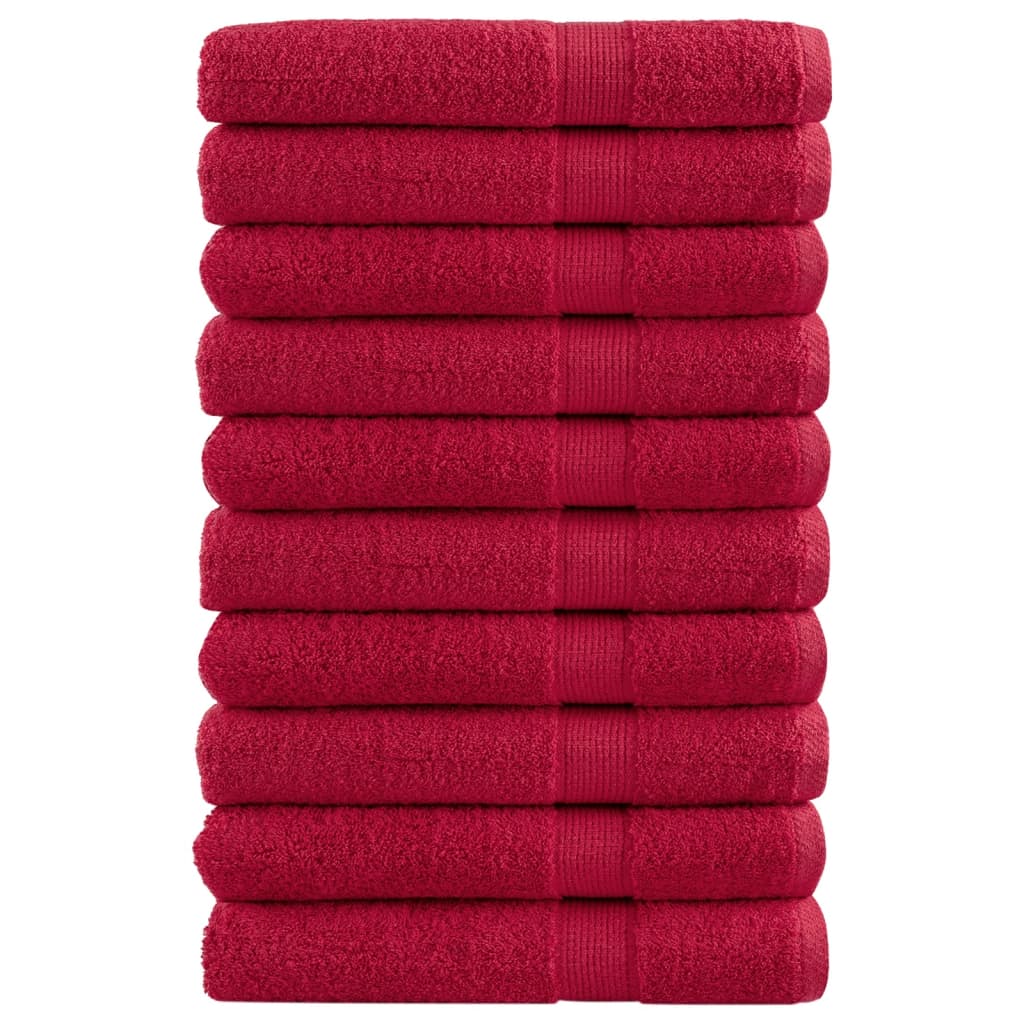 SOLMERE Premium Sauna Towels 10 Pieces Red 80x200 cm 600 gsm - Brittle & Co