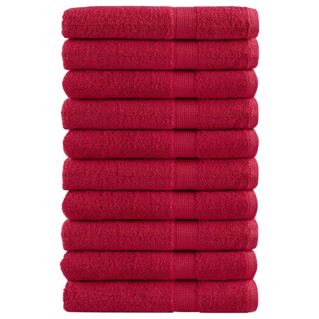 Premium Towels SOLUND 10 pcs Red 100x200 cm 600 gsm - Direct Imports
