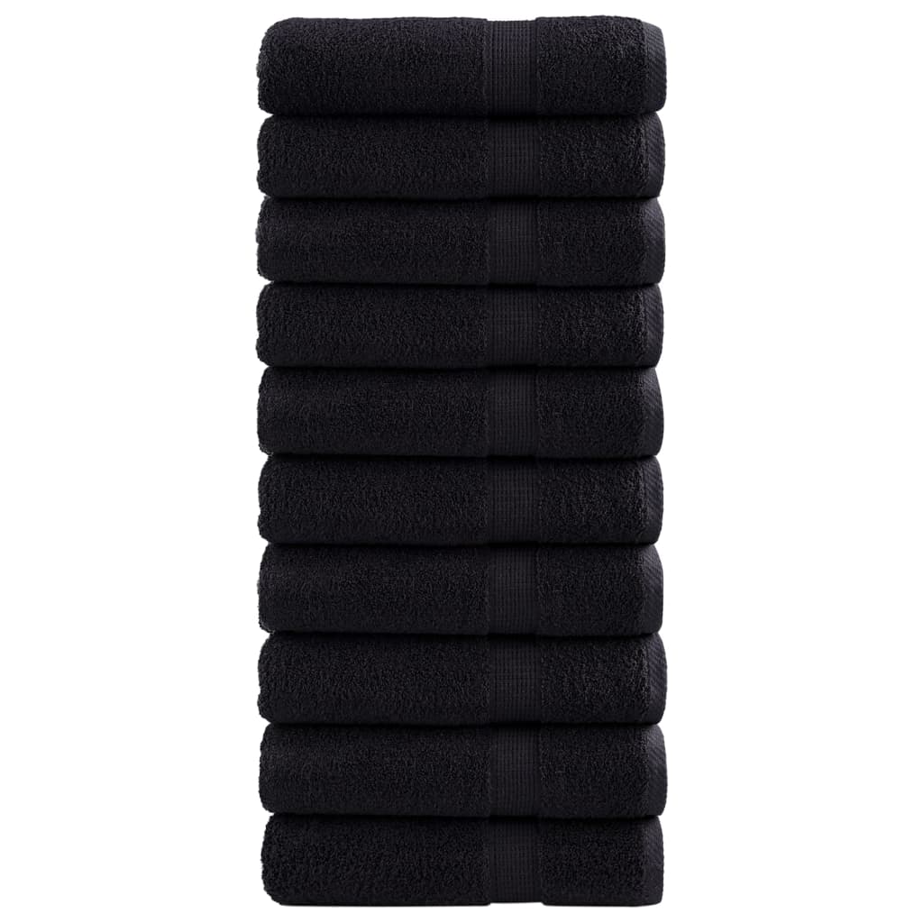 Premium Shower Towels SOLUND 10 pcs Black 70x140 cm 600 gsm - Merkel Designers
