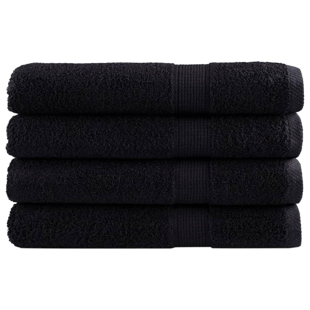 Premium Sauna Towels SOLUND 4 pcs Black 80x200 cm 600 gsm - Merkel Designers