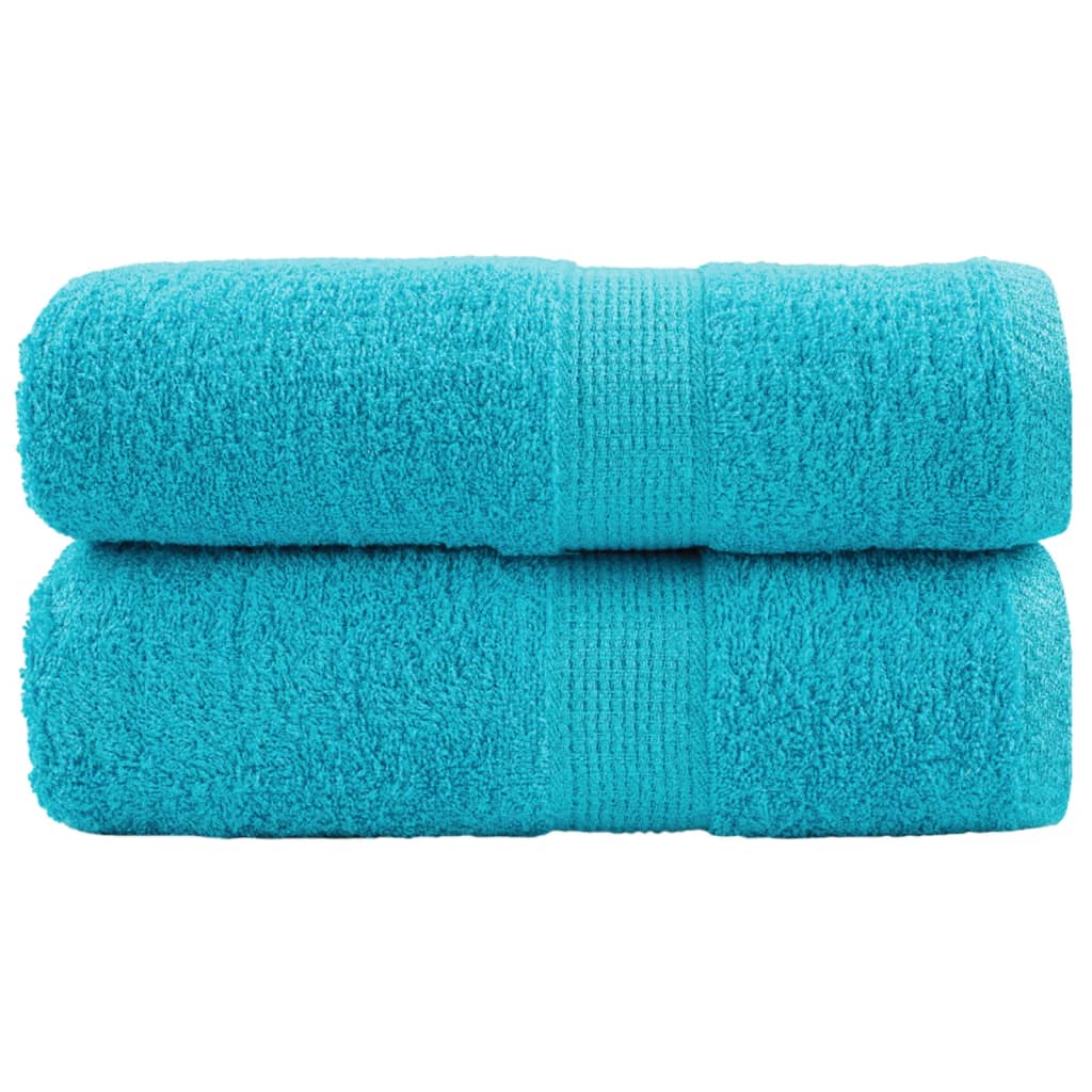 SOLMERE Premium Wash Towels 2 Pieces Turquoise 30x30 cm 600 gsm - R and M Furniture