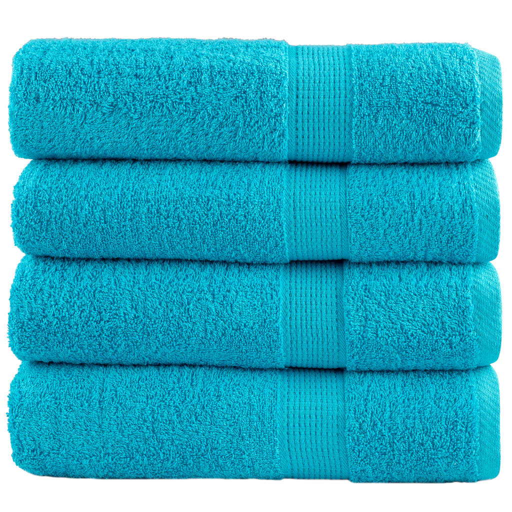 SOLMERE Premium Shower Towels 4 Pieces Turquoise 70x140 cm 600 gsm - Sid & Sam