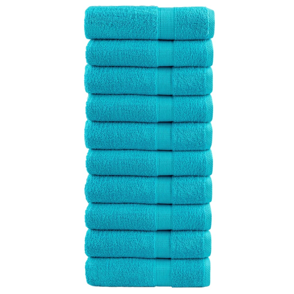 Premium Shower Towels SOLUND 10 pcs Turquoise 70x140 cm 600 gsm - Merkel Designers