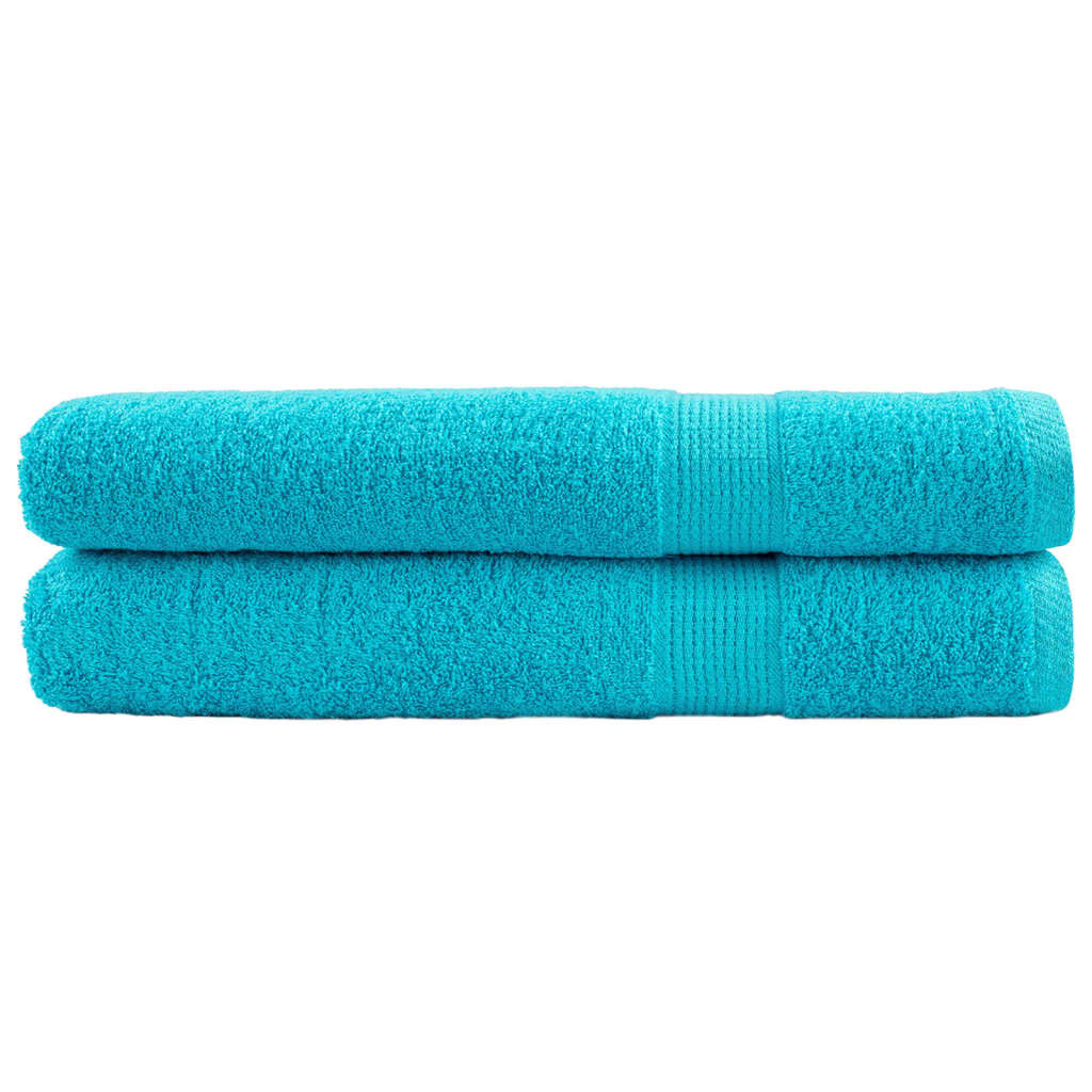 Premium Towels SOLUND 2 pcs Turquoise 100x200 cm 600 gsm - Direct Imports