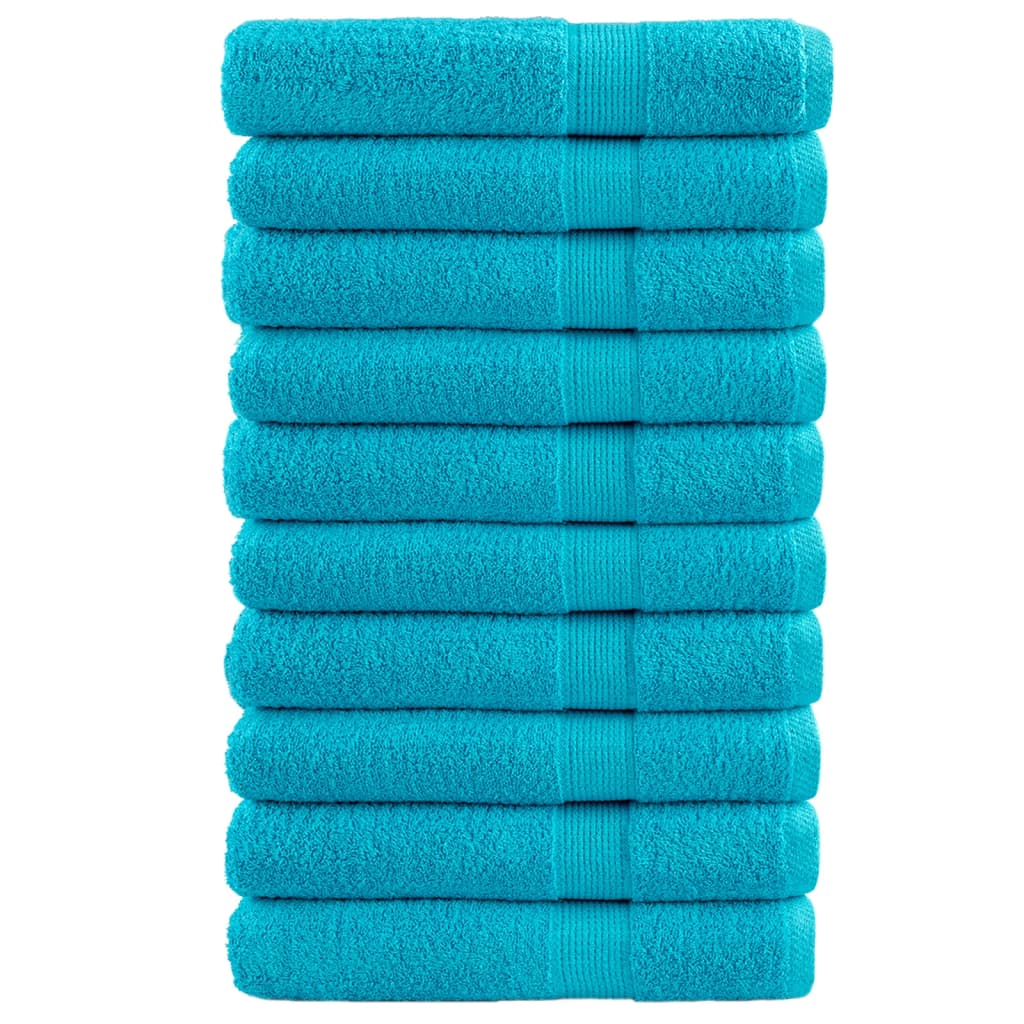 Premium Towels SOLUND 10 pcs Turquoise 100x200 cm 600 gsm - Direct Imports